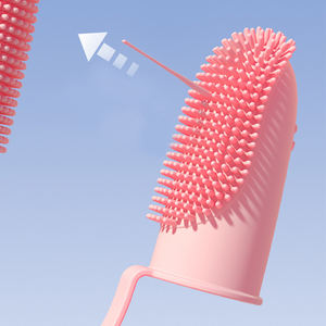 Nouveau Design de brosse à dents à <span class=keywords><strong>deux</strong></span> doigts pour animaux de compagnie, soins dentaires pour chiens et chats - Product Image 4