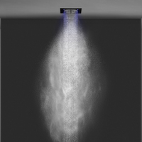 Ensemble de douche de plafond européen avec pomme de douche à effet pluie et brume, mitigeur chaud/froid et LED
