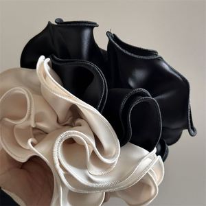 18Cm Extra <b>Large</b> Jumbo Crunchies Ties Girl Women's <b>Elastic</b> <b>Bands</b> Big Flower Silk Satin Hair Scrunchie - Product Image 1