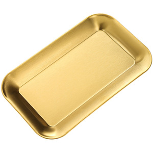 Stainless Steel <b>Square</b> Plate <b>Set</b> Gold Silver Rectangular Dish For Kitchen Food Serving Simple Style - Product Image 4