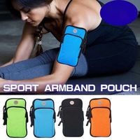 Casing Ponsel Lengan Olahraga Neoprene Tahan Lama, Jaring Bernapas, Tahan Air, Lubang Headset, Universal, Hitam Biru Hijau