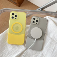 Coque de téléphone magnétique antichoc de style Ins en matériau PC de haute qualité avec design de peinture à l'huile 2-en-1 pour 17/16/15 Pro Max