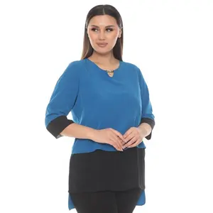 Tops modelos modernos de talla grande ropa de mujer moda azul Casual Chic blusa diseño alta calidad mejor precio del fabricante