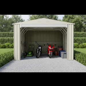 Bâtiment de garage métallique G1119, abri pour voiture, garage métallique - Product Image 1