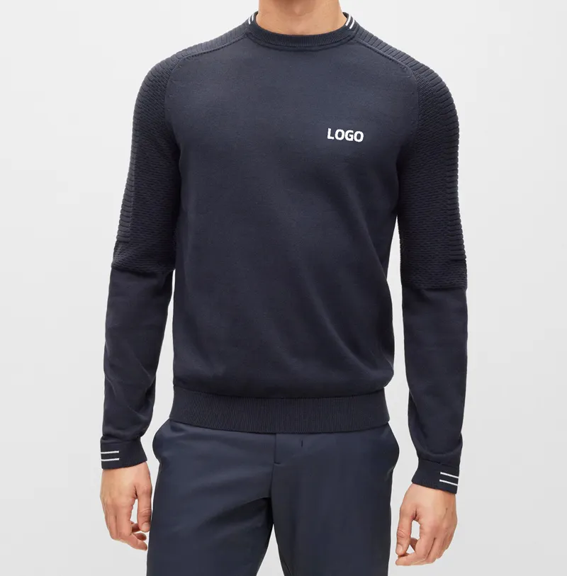 Fashion Men Luxury Sportswear 100% Cashmere Knitted Warm Sport Sweater Custom Logo