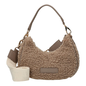 Fleece Belt <b>Bag</b> for Women Crossbody <b>Sling</b> <b>Bag</b> Sherpa with Adjustable Strap Brown Teddy Crossbody <b>Sling</b> Shoulder <b>Bag</b> Custom LOGO - Product Image 1
