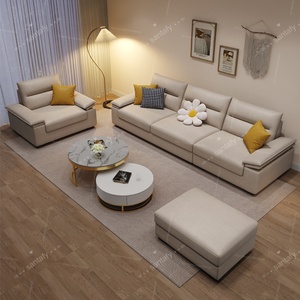 Nouveau style de canapé en L avec accoudoirs réglables, pieds en bois massif, design moderne pour petits appartements, ensemble de chaise longue - Product Image 6