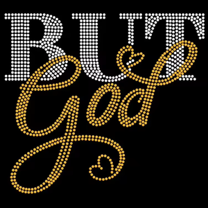 Transfert de strass thermocollant éco-responsable God Don't Play Me pour vêtements et chaussures, appliques de strass brillantes - Product Image 4