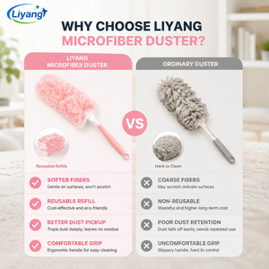 Recharges de dépoussiéreur électrostatique en microfibre personnalisées OEM compatibles avec les chiffons de dépoussiérage jetables <span class=keywords><strong>Swiffer</strong></span> avec poignée en plastique - Product Image 4