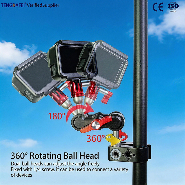 Factory Supply 360° Rotation Magic Arm with Ball Head & Crab Clamp Portable Camera Arm Camera Accessories for Action Camera