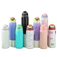 16oz 24oz 32oz Bpa ücretsiz özel içme yalıtım paslanmaz çelik vakumlu termal bardak şişe Tumbler kapaklı