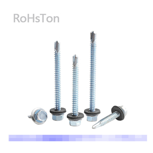<span class=keywords><strong>Viti</strong></span> autoforanti a testa esagonale con rondella DIN7504K, zincate, con rondella in EPDM, M4.2-M6.3, metriche, in acciaio zincato, impermeabili per coperture - Product Image 1