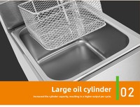 Nouvelle Friteuse à Gaz Commerciale de Comptoir à Double Cuve 12L en Acier Inoxydable avec Contrôle de Température pour Frites et Poulet