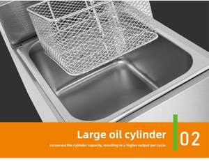 Yeni 12L çift silindir gaz tankı fritöz makinesi paslanmaz çelik sıcaklık kontrolü ticari masaüstü fritöz için cips tavuk - Product Image 4