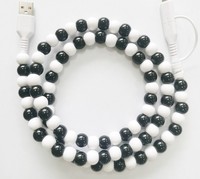 Nouveau design créatif, câble de données perlé 1M 5V2A 2-en-1 USB Type-C pour iPhone, câble de charge rapide fait main avec perles colorées