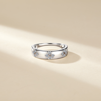 Bague en moissanite trèfle à quatre feuilles de 0,18 CTW, argent sterling S925, micro-pavée, bijoux fins de luxe