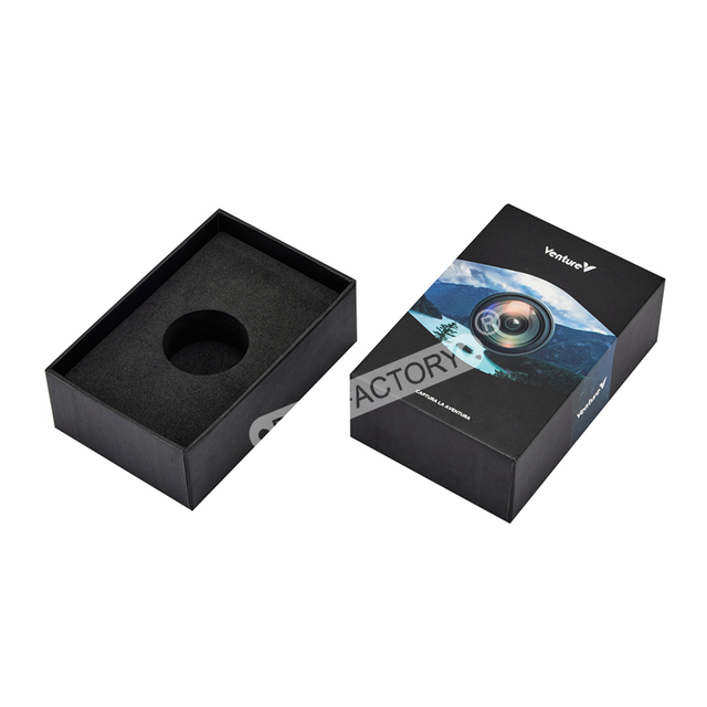 Custom Foam Insert Black Lid and Base Matt Camera Packaging Gift Box Rigid Paper Matte Box for Camera