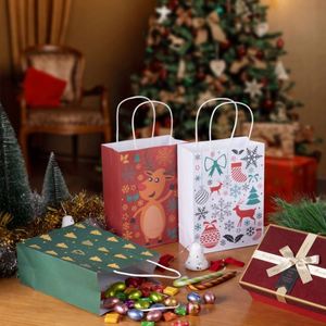 Kraft Paper Gift Bags Snowflakes Merry <b>Christmas</b> Candy Cookie Packaging Bag <b>Boxes</b> 2022 New Year Party Natal Kids Favors - Product Image 3