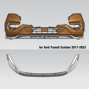 สปอยเลอร์กันชนหน้า Haosheng แบบติดตั้งเพิ่มเติม ทำจากพลาสติกสีดำเงา 4 ชิ้น สำหรับรถฟอร์ด ทรานซิท คัสตอม ปี 2017 - <span class=keywords><strong>2023</strong></span> - Product Image 1