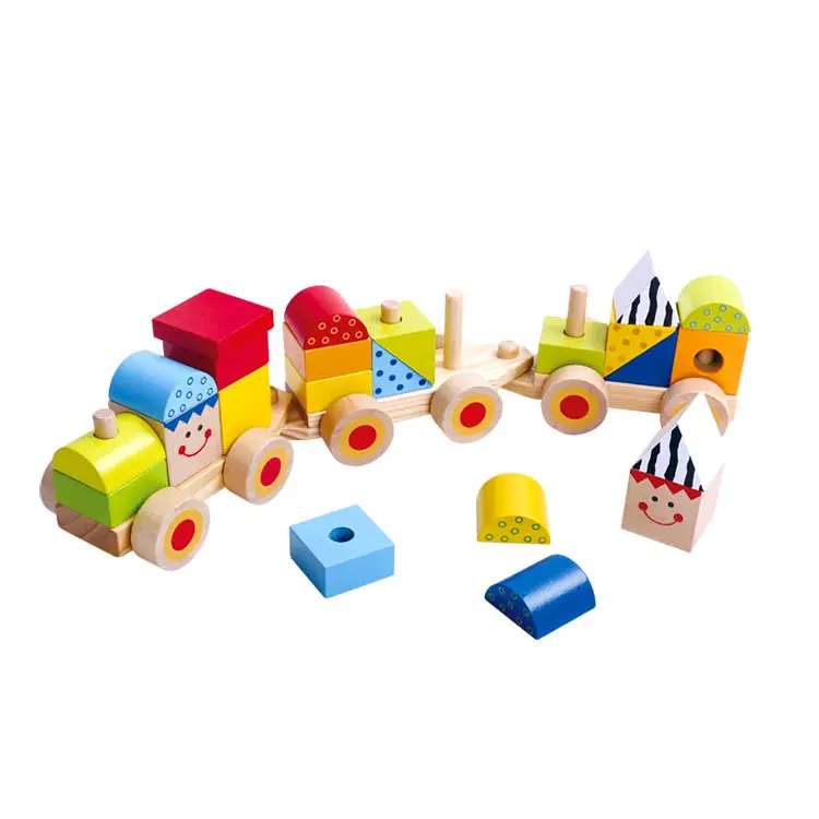 Экологичный Деревянный игрушечный поезд, деревянные игрушки для малышей