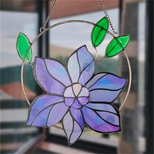 Fabrication sur mesure en gros d'objets artisanaux, cadre en fer, verre double couche, fleurs multicolores roses pour la décoration de Noël - Product Image 6