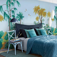 Impression numérique Nature Paysage Botanique Floral Animal Tissu Design Décoration Intérieure Maison Mur tissu Mural Papier Peint Autocollant