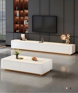 Soporte de <span class=keywords><strong>TV</strong></span> <span class=keywords><strong>Flotante</strong></span> de Lujo, Mueble de Pared de Madera Blanca de Nuevo Diseño <span class=keywords><strong>para</strong></span> Sala de Estar o Comedor con Unidad de <span class=keywords><strong>TV</strong></span> LED - Product Image 2