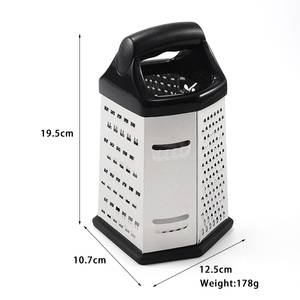 6 Sided Stainless Steel Grater with Box Cheese Grater <b>Vegetable</b> Cutter - Product Image 3
