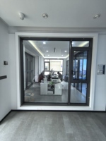 Ventana Abatible con Rejilla de Vidrio, Aleación de Aluminio, Insonorizada, Personalizable, de Alta Calidad, para Edificios de Oficinas, Venta al Por Mayor