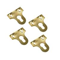 Slotted GLASS Plates Electro-Brass Plated 25MM | for Glass Shelf & Mirror Mounting | Glass & Mirror Fittings