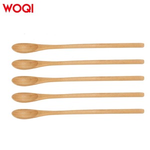 WOQI Natural <strong>wood</strong> spoon flat-handle kitchen utensils for <strong>stirring</strong>, blending and cooking - Product Image 2