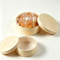 Boîte Cadeau en Bois Personnalisée avec Logo, Boîte Ronde en Bois avec Couvercle pour Gâteaux, Pâtisseries, Fromages, Plats à Emporter et Rangement Alimentaire