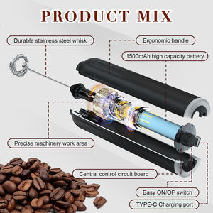 Factory Wholesale <b>Kitchen</b> Gadgets Coffee & Tea Tools USB Rechargeable Electric Milk Foamer Frother Machine for Coffee Milk OEM - Product Image 4