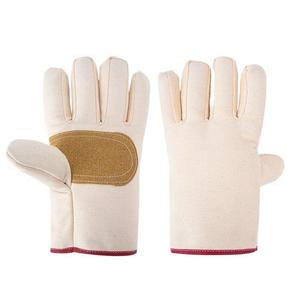 Guantes de Soldadura de Doble Capa de Lona Reforzada con Cuero, Resistentes al Desgaste, Protección Contra Altas Temperaturas, Uso en la Industria de la Construcción - Product Image 2