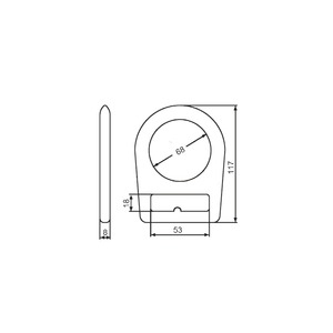 Anneau en D en acier galvanisé forgé, service OEM/ODM, Taïwan, 22kN, marque HM, longueur intérieure 45mm, épaisseur 8mm - Product Image 5