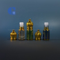 Manufaktur Guangzhou Octagon isi ulang 6ml 3ml 9ml kecil Dubai Emas Musk Roll on kaca botol parfum minyak esensial Mini