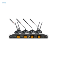 Microphone sans fil UHF 4 canaux, synchronisation IR automatique, utilisation mixte pour conférence, microphone portable et micro-cravate