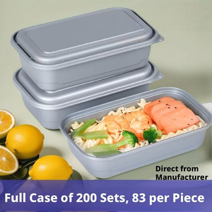 Caja de Comida para Llevar, Contenedor Desechable para Comida para Llevar con 5 Compartimentos, Juego de Bolsas para Preparación de Comidas, <span class=keywords><strong>Precio</strong></span> al por Mayor - Product Image 1