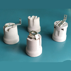 Trung Quốc Nhà cung cấp <span class=keywords><strong>E27</strong></span> gốm xoắn ốc giữ đèn Sứ tường ổ cắm và ánh sáng chủ trên cơ sở bóng đèn với kim loại - Product Image 5