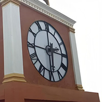 Jam Meja Kontemporer Otomatis Berbentuk Persegi dengan Kalibrasi Satelit GPS, Bahan Bambu dan Plastik, Desain Lanskap Bangunan, Tenaga Surya, Mesin Quartz, Model Baru