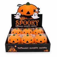 Jouet Squishy Citrouille Géante d'Halloween en Gros, Jack O'Lantern, Jouet Sensoriel Anti-Stress à Presser, Sac OPP