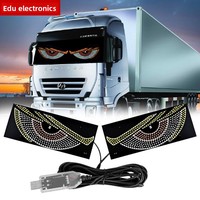 Nouveauté : Panneau lumineux décoratif LED universel pour voiture, effet œil de démon, 11 modes d'éclairage personnalisables, 1W