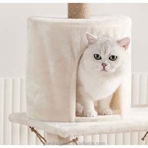 Pet Products Multi-layer Luxury <b>Cat</b> Climbing Frame Hammock Condo Kittens Interactive Ball Sisal Scratching Post <b>Plush</b> <b>Cat</b> Tree - Product Image 2
