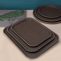 Plateaux de service rectangulaires antidérapants en PP, plateaux ronds et rectangulaires pour servir les aliments dans les restaurants, bars et pubs
