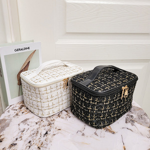 Cosmetic Bag <b>Makeup</b> Storage Portable Travel Toiletry <b>Case</b> Off White And Pure Black 2023 Style - Product Image 3