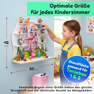 Étagère en bois adaptée à la <span class=keywords><strong>Toniebox</strong></span> 2, convient pour environ [nombre] 50 Tonies, rangement idéal dans la chambre des enfants - Product Image 2