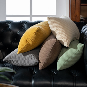 Housses de coussin décoratives rayées douces en polyester 100% solide, 18*18 pouces, <span class=keywords><strong>pour</strong></span> canapé, salon - Product Image 3