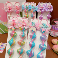 Nouveaux accessoires pour cheveux de dessin animé, nœud papillon, paillettes, plastique/résine, perruque à tresse à bulles Pinkie Pie, super irisé, petit élastique pour cheveux de fête