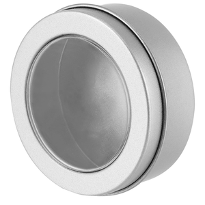 Boîte en métal cylindrique en fer blanc : Conteneur de stockage hermétique avec fenêtre - Product Image 2