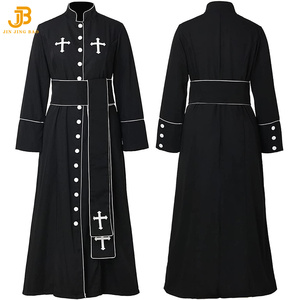 <span class=keywords><strong>Prêtre</strong></span> Robe Église Clergé Costume avec col montant <span class=keywords><strong>soutane</strong></span> romaine Vêtements imprimés pour pasteur - Product Image 4